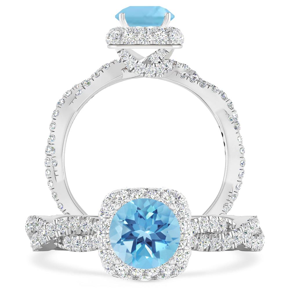 White Gold - Blue Topaz
