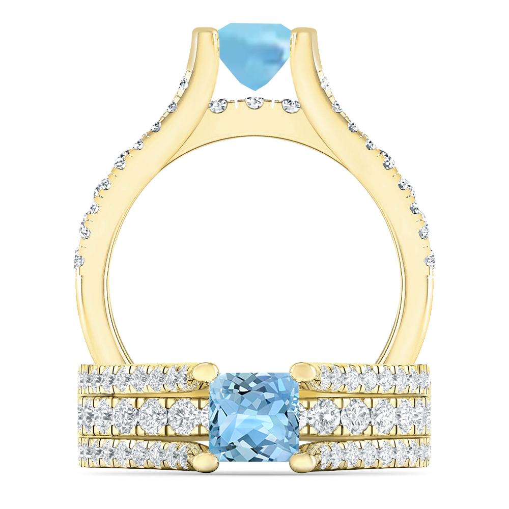 Yellow Gold - Aquamarine