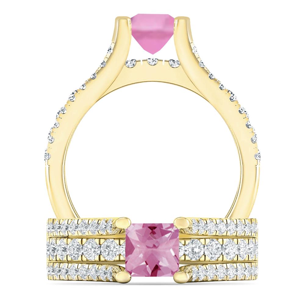 Yellow Gold - Pink Tourmaline