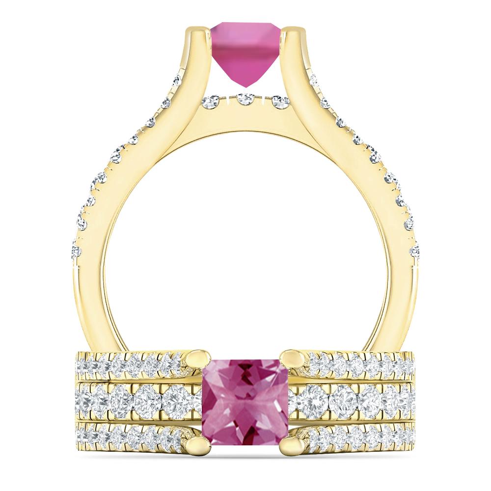 Yellow Gold - Pink Tourmaline