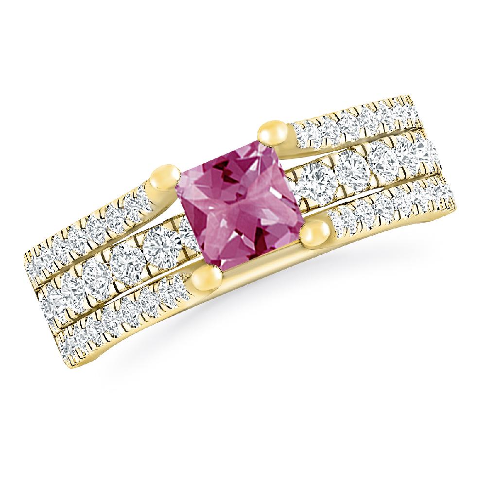 Yellow Gold - Pink Tourmaline