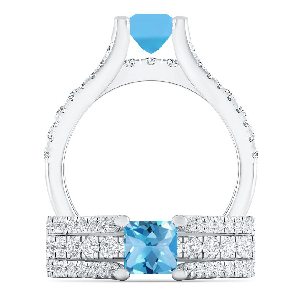 White Gold - Blue Topaz