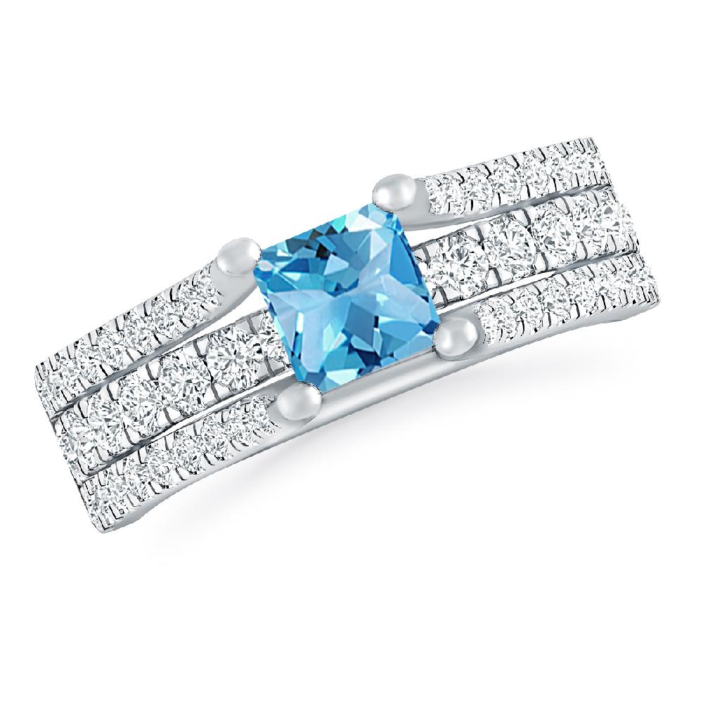 White Gold - Blue Topaz