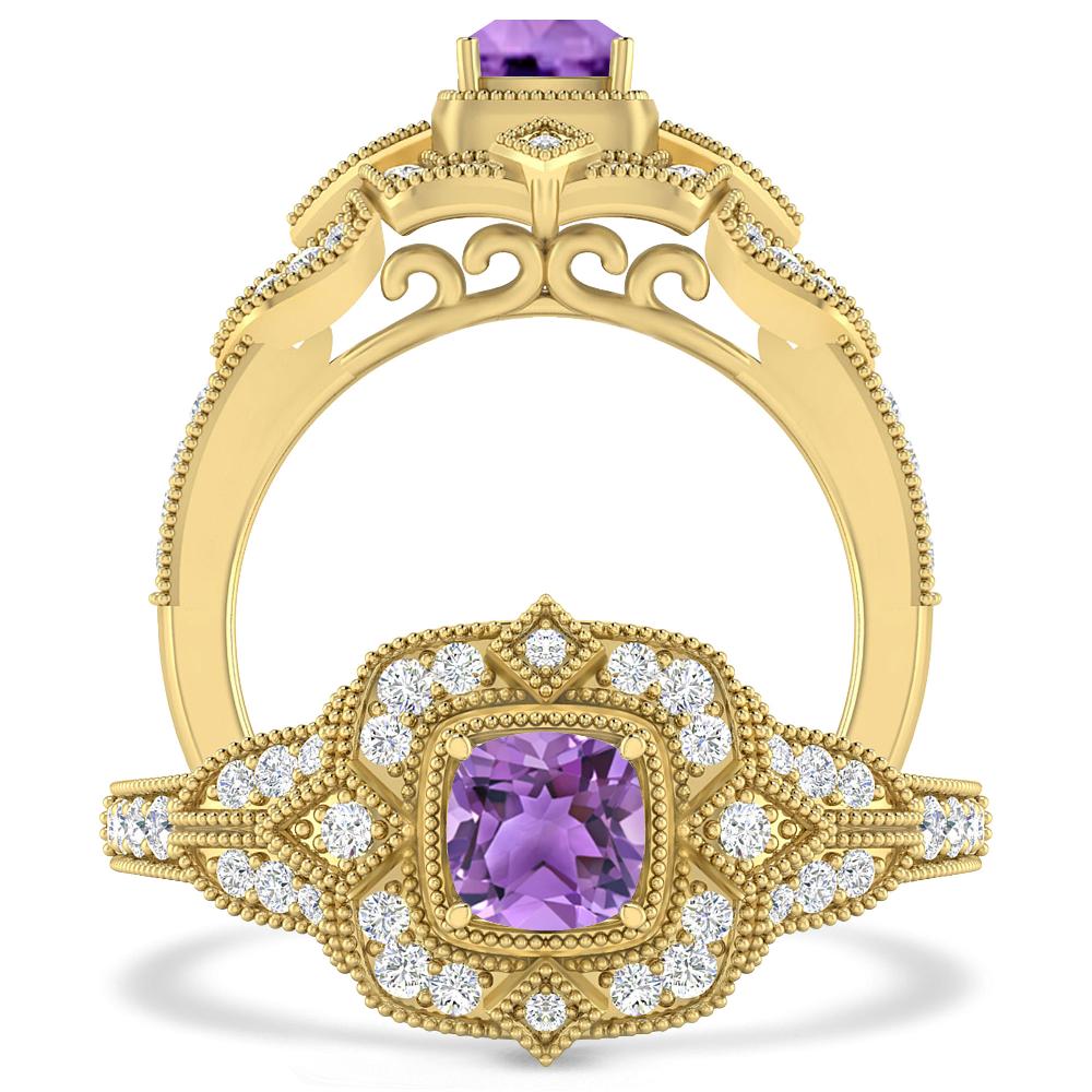 Yellow Gold - Amethyst