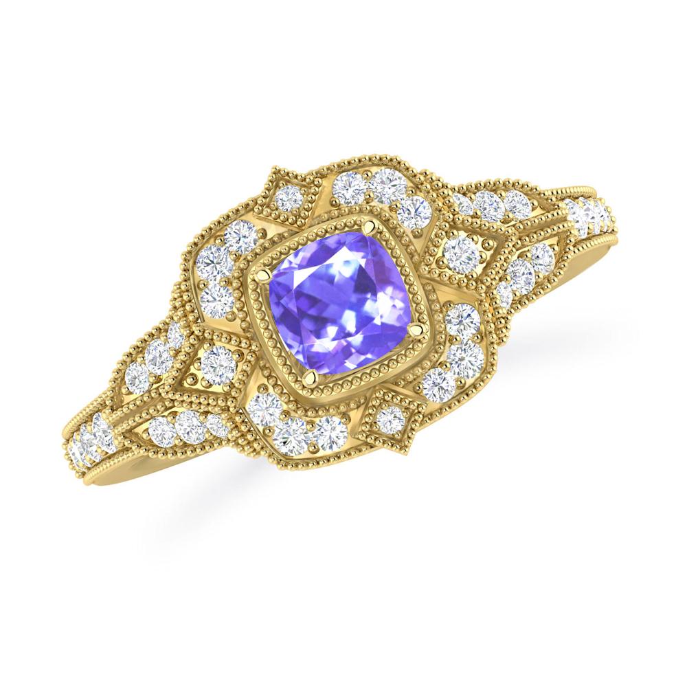 Yellow Gold - Tanzanite