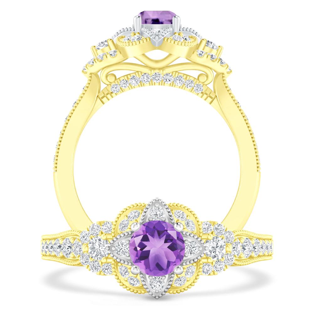 Yellow Gold - Amethyst