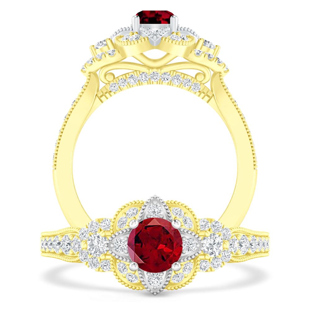 Yellow Gold - Garnet