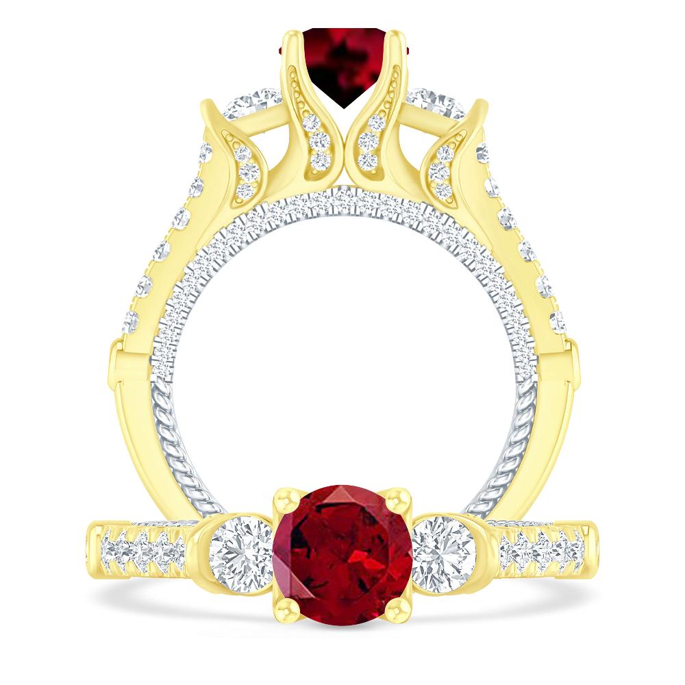 Yellow Gold - Garnet