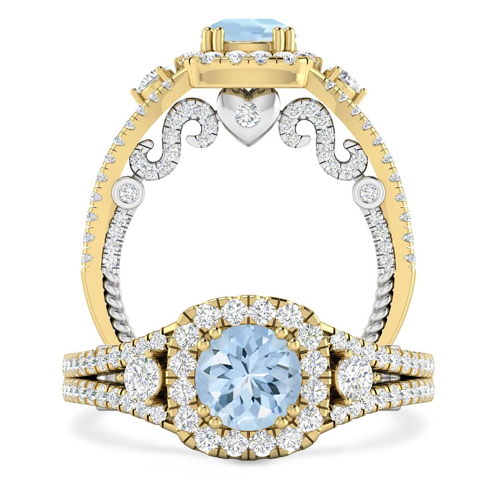 Yellow Gold - Aquamarine
