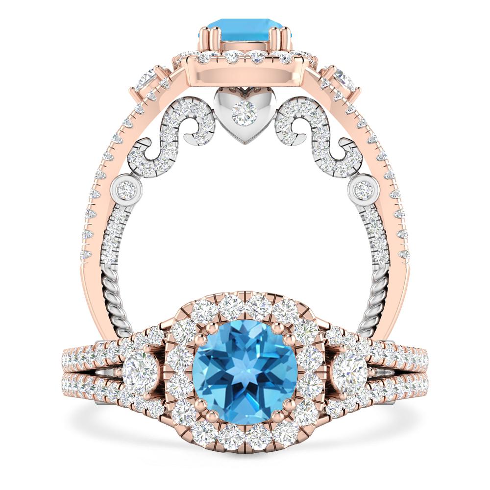 Rose Gold - Blue Topaz