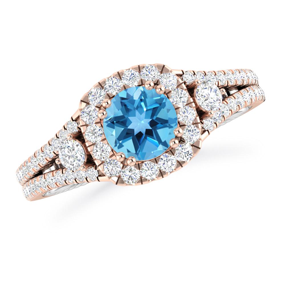 Rose Gold - Blue Topaz