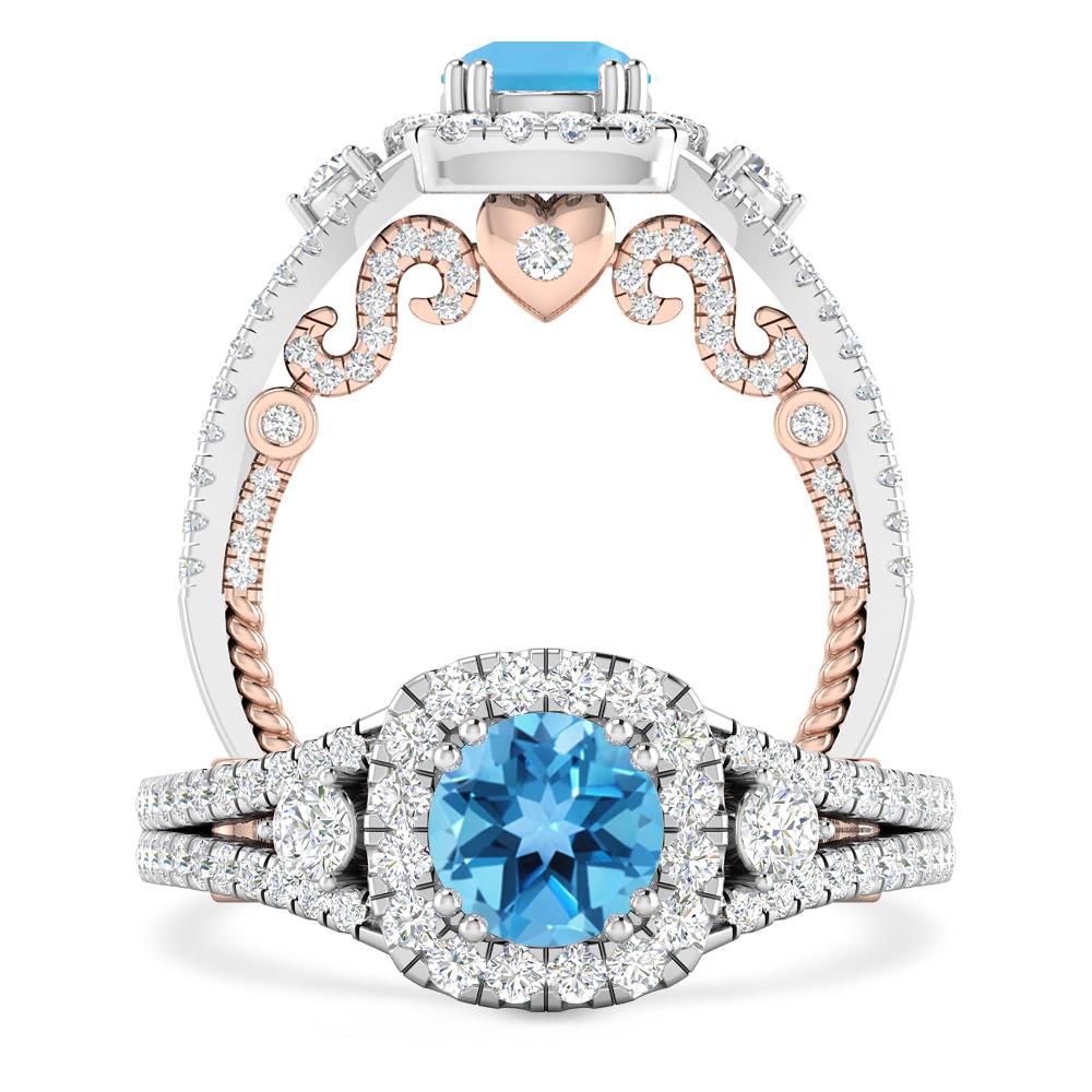 White Gold - Blue Topaz