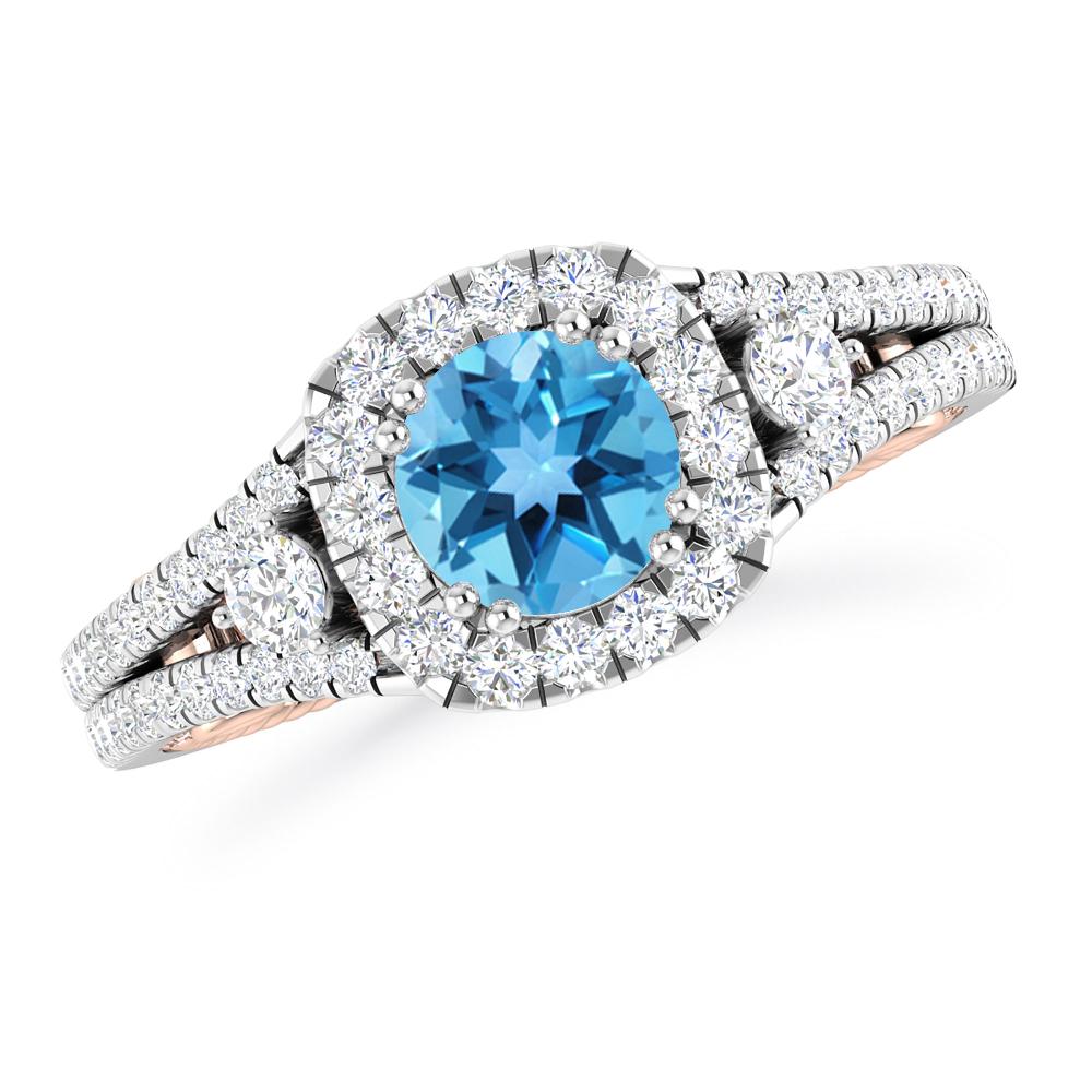 White Gold - Blue Topaz