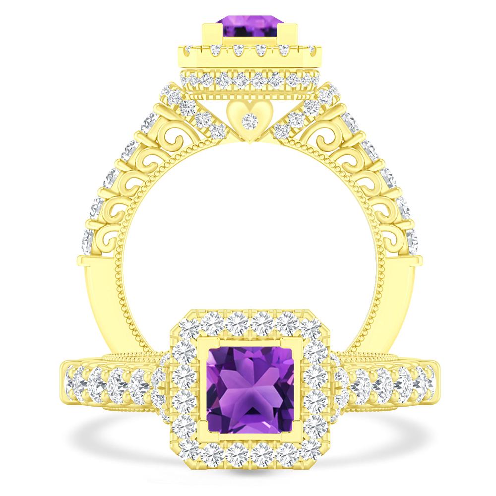 Yellow Gold - Amethyst