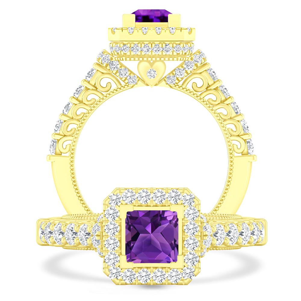 Yellow Gold - Amethyst