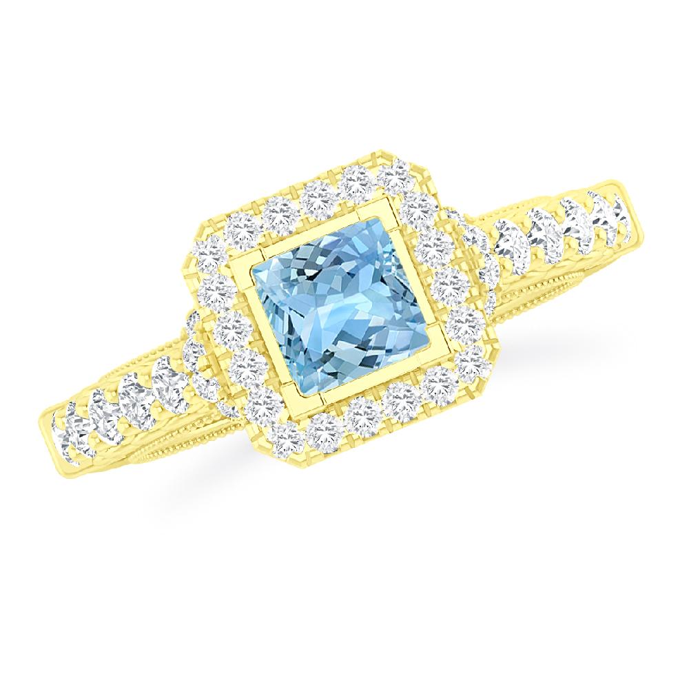 Yellow Gold - Aquamarine