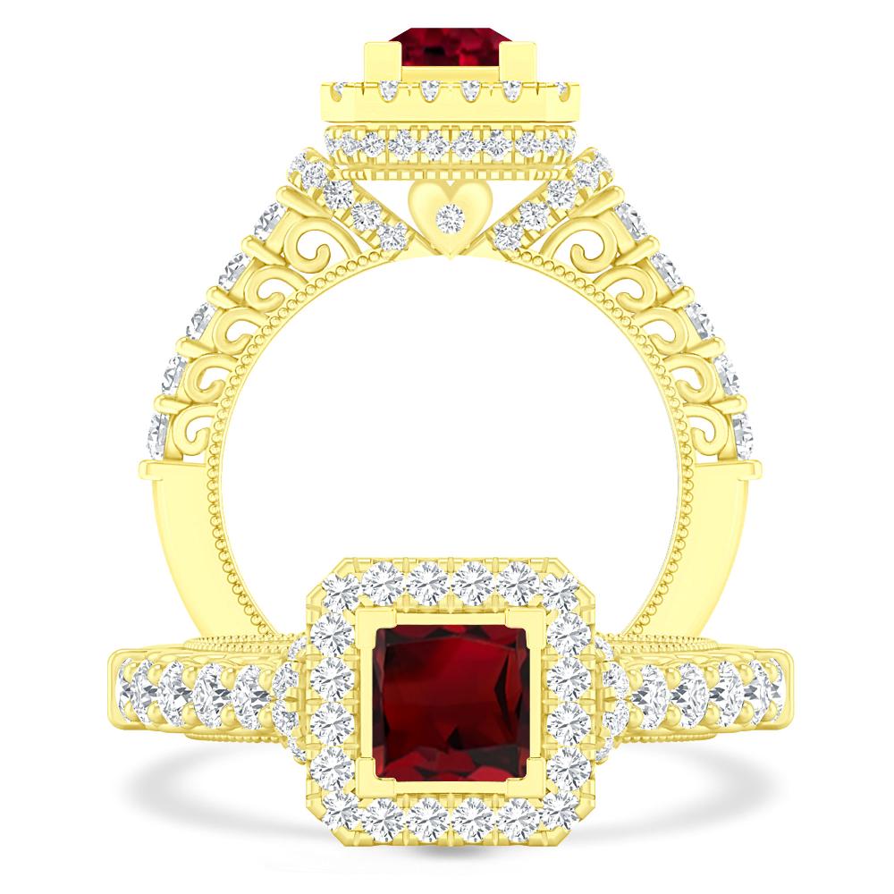 Yellow Gold - Garnet