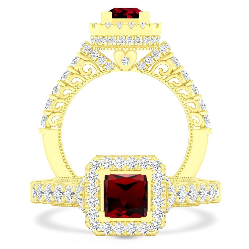 Yellow Gold - Garnet