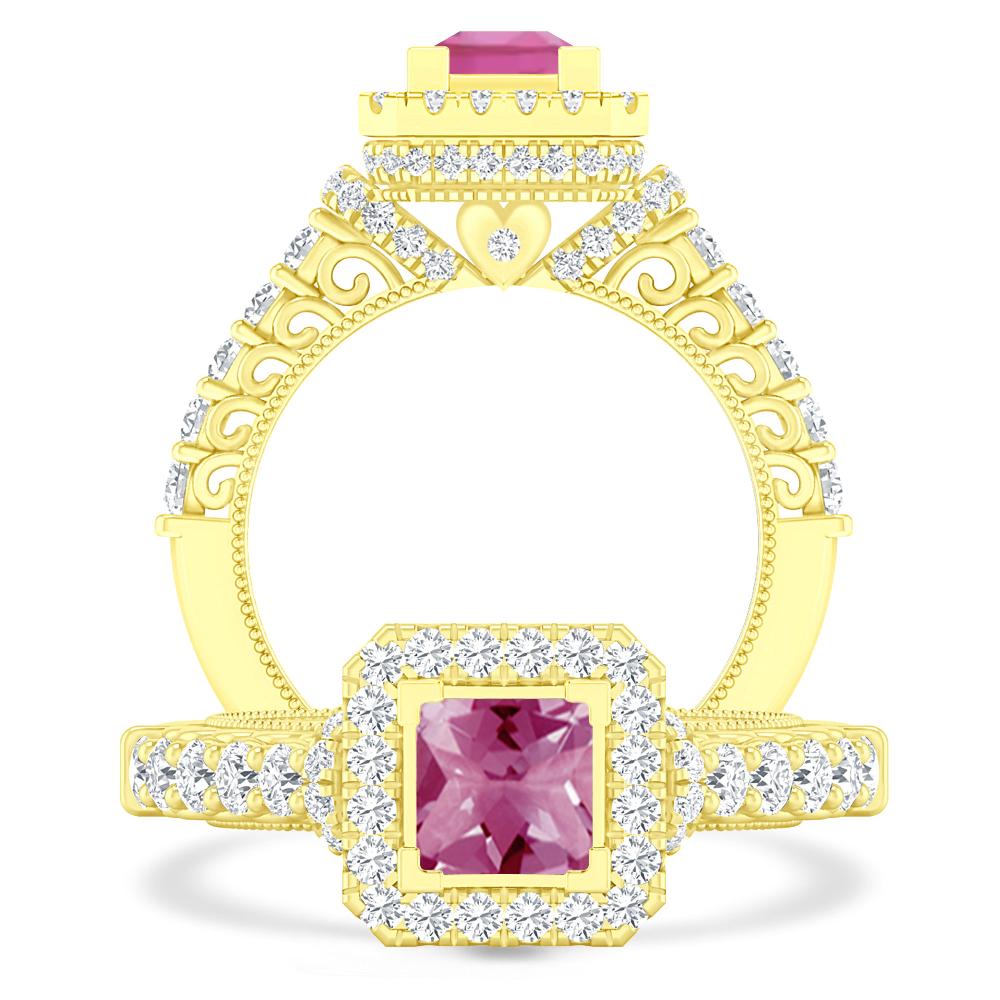 Yellow Gold - Pink Tourmaline