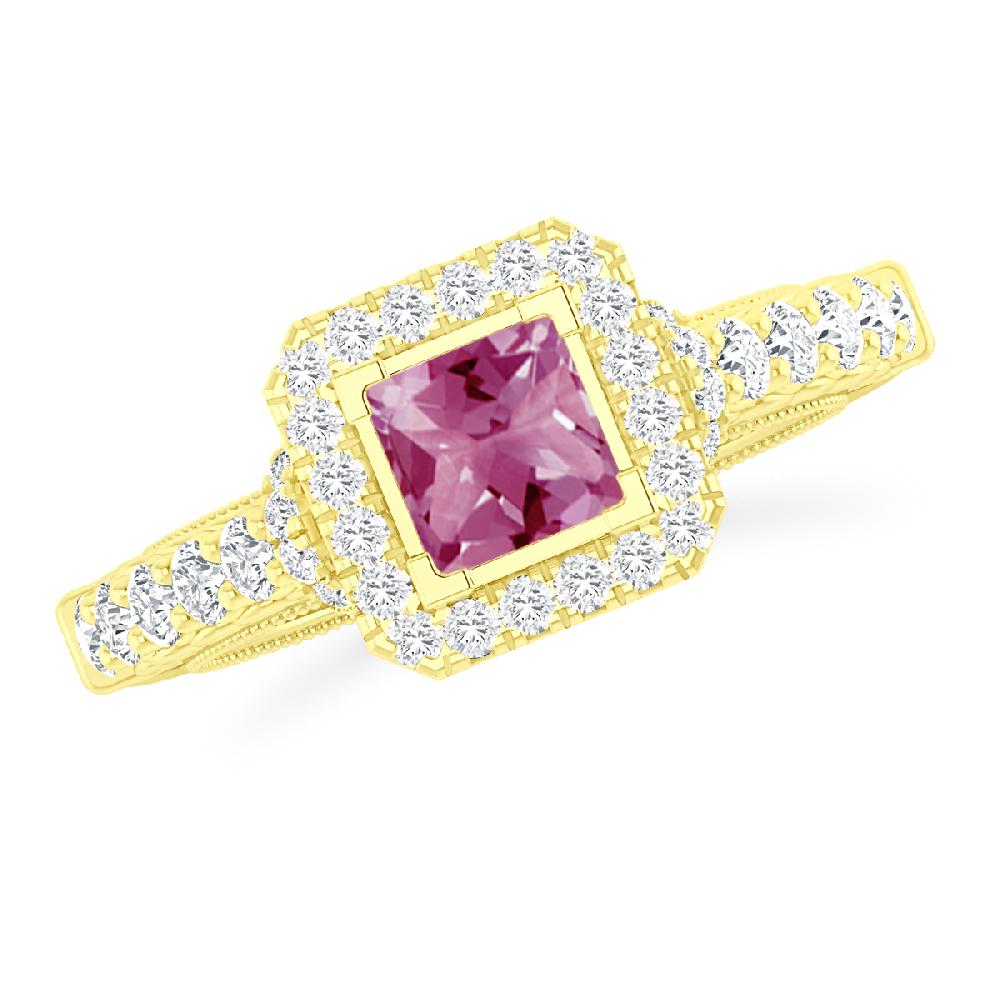 Yellow Gold - Pink Tourmaline