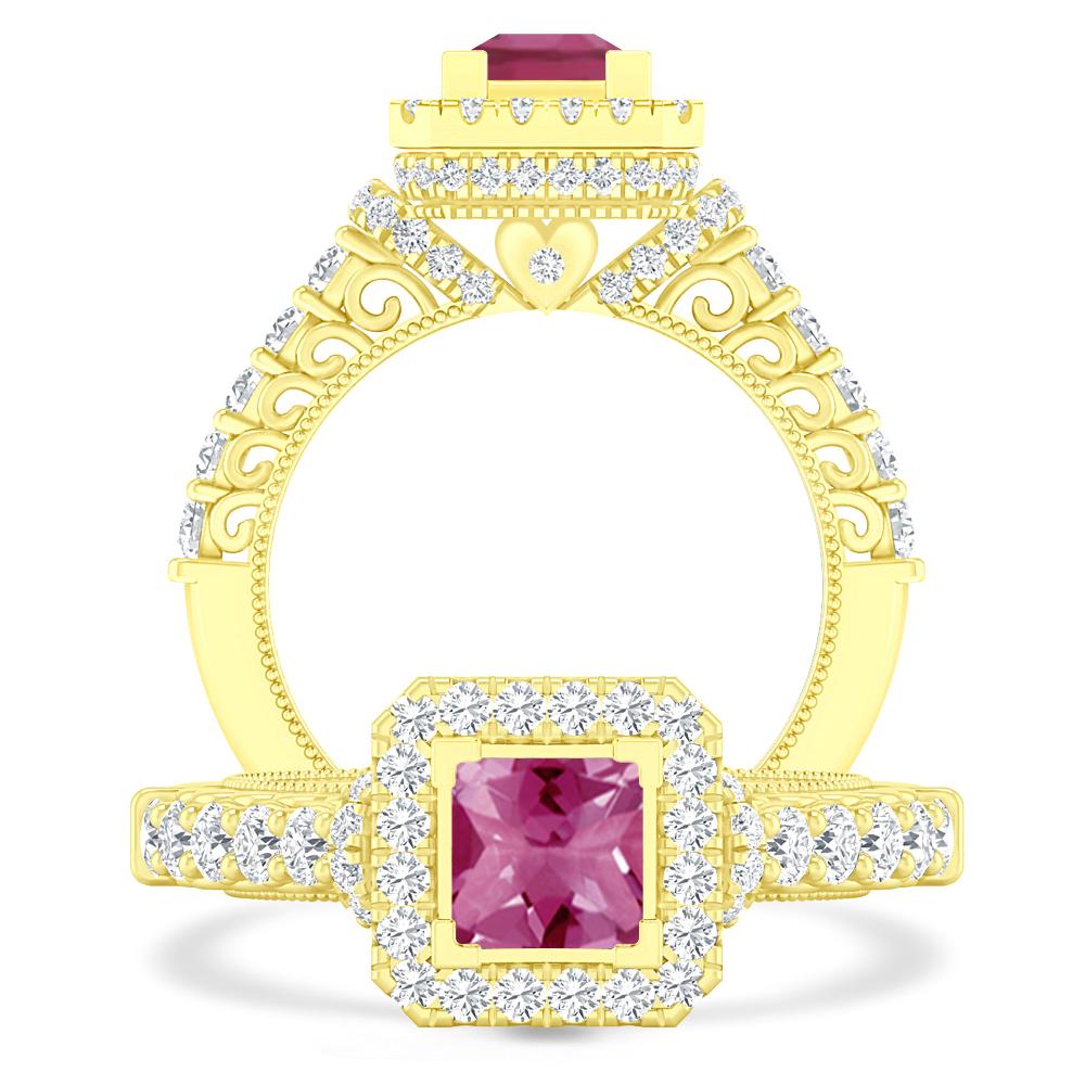 Yellow Gold - Pink Tourmaline