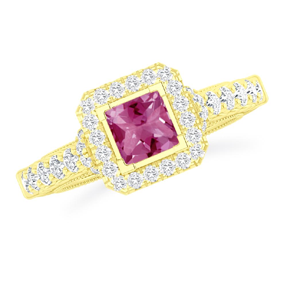 Yellow Gold - Pink Tourmaline