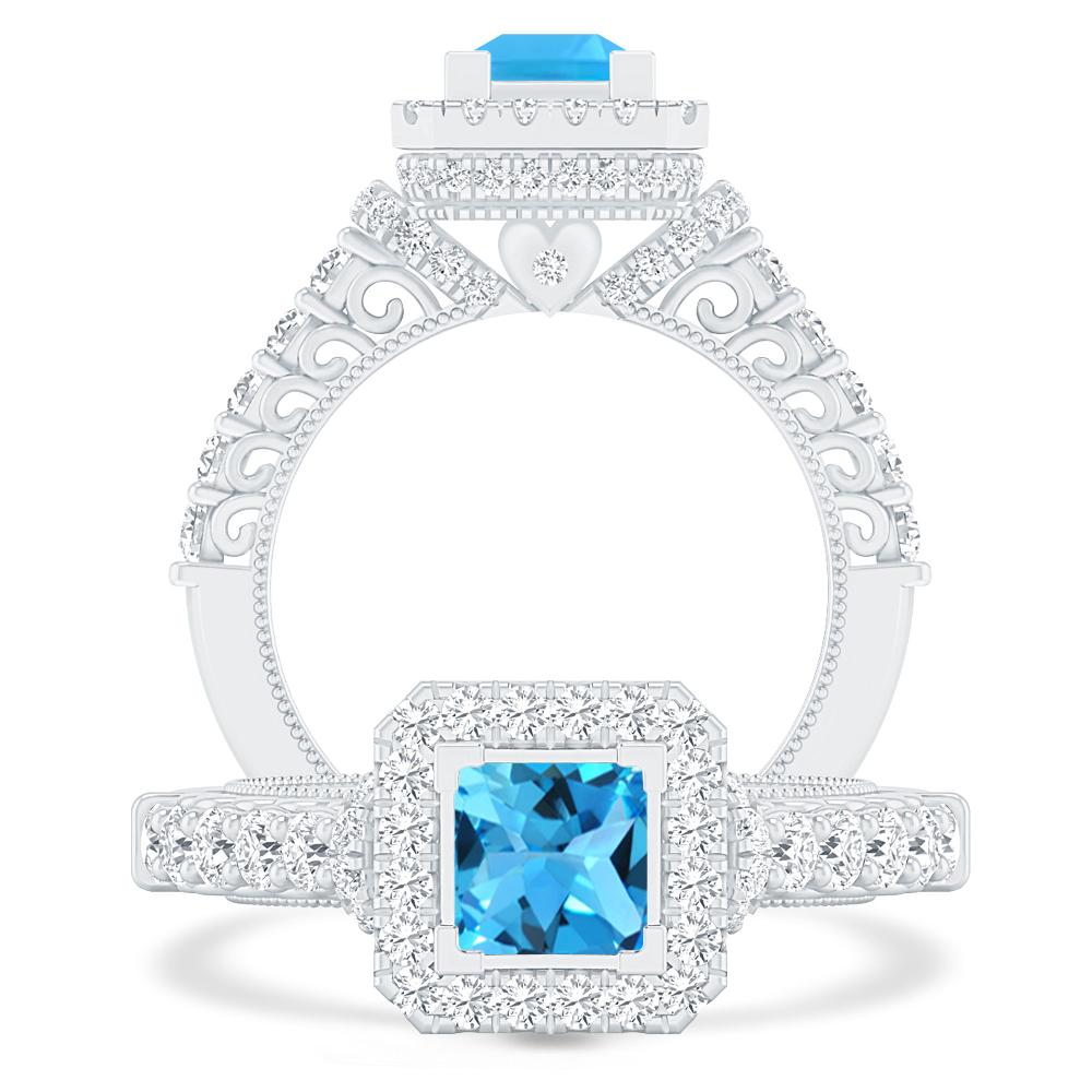 White Gold - Blue Topaz