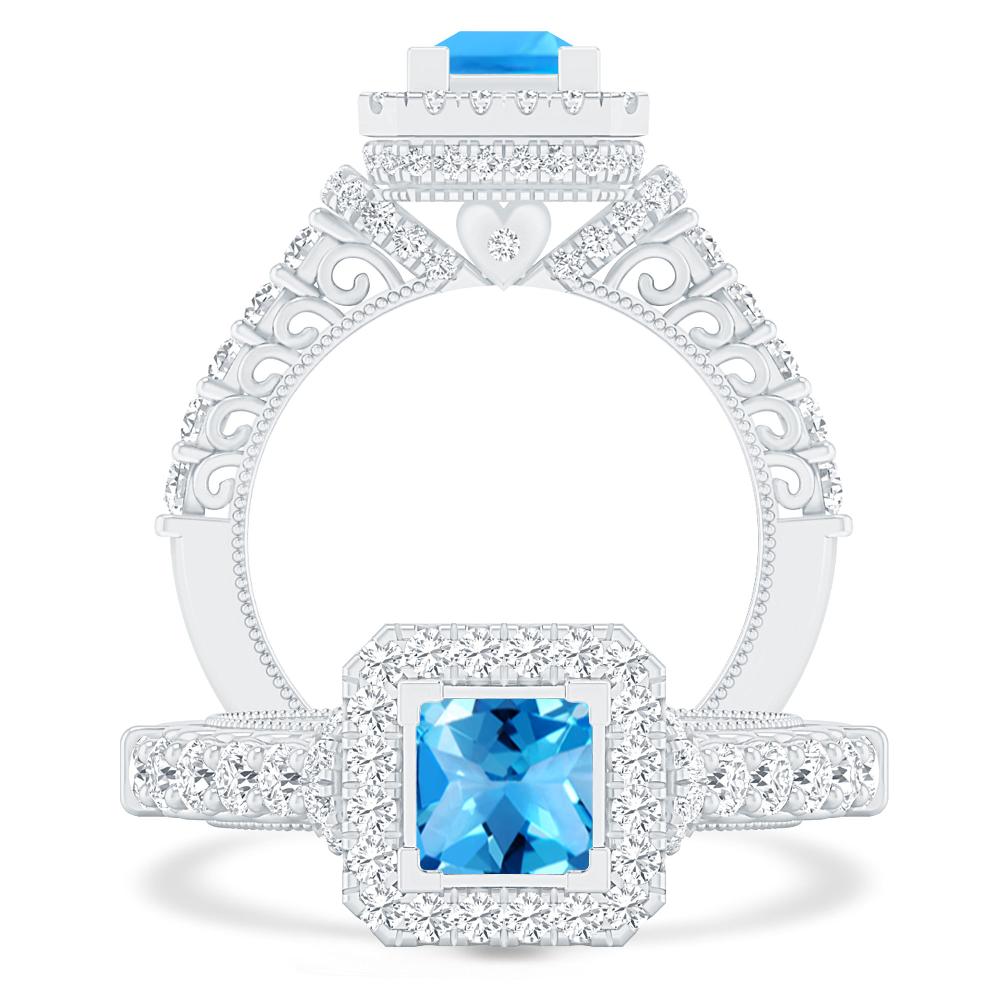 White Gold - Blue Topaz