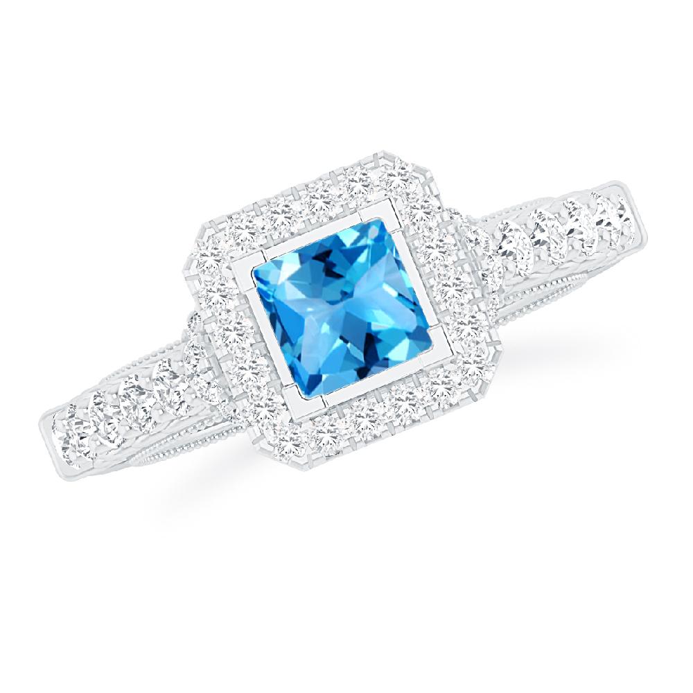 White Gold - Blue Topaz