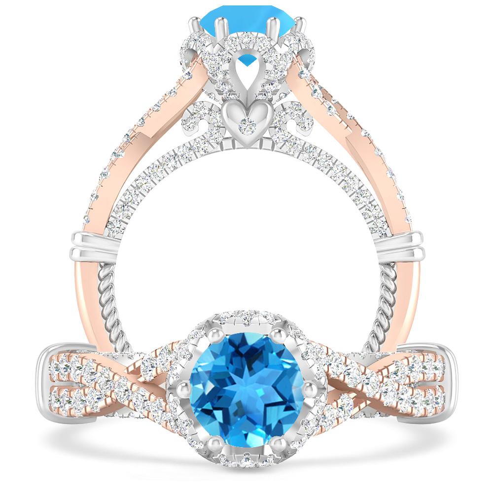 Rose Gold - Blue Topaz