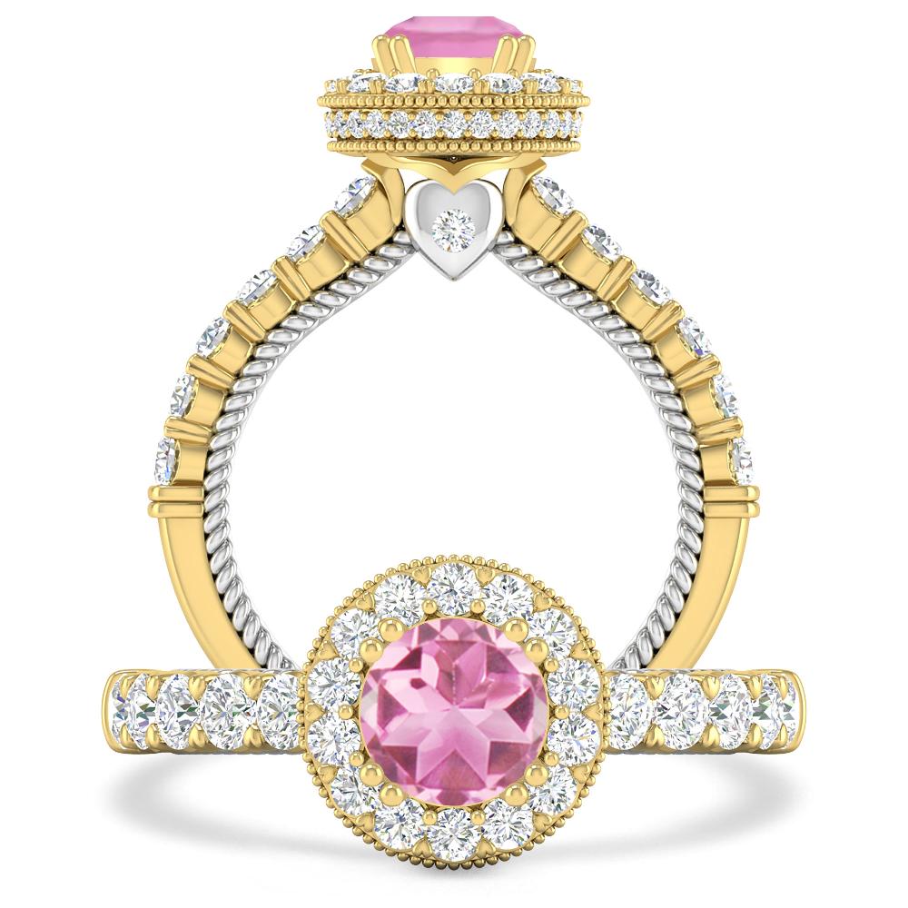Yellow Gold - Pink Tourmaline