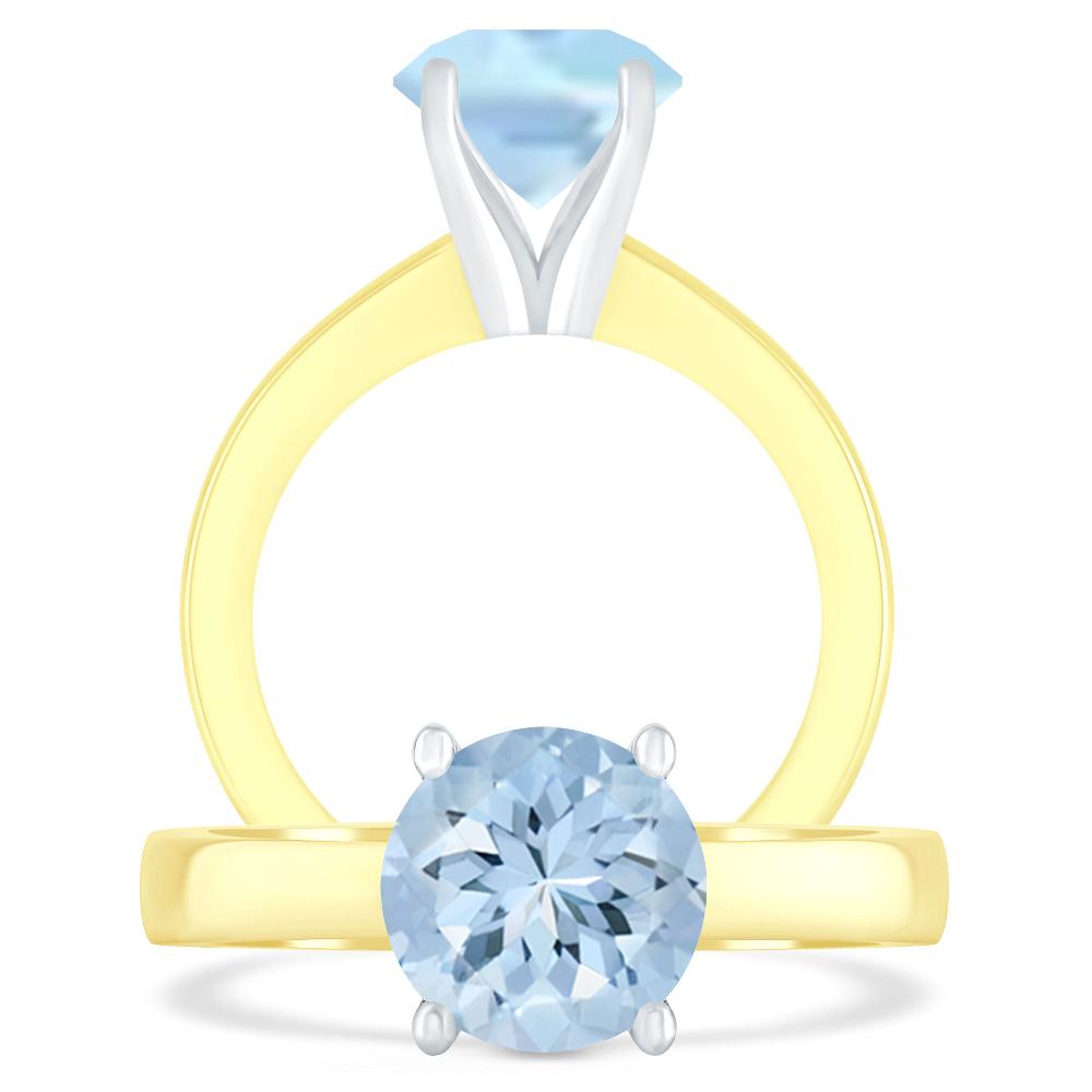 Yellow Gold - Aquamarine