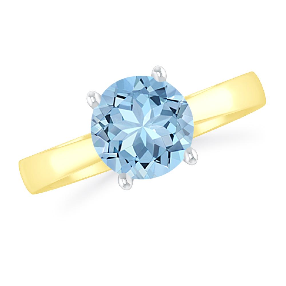Yellow Gold - Aquamarine
