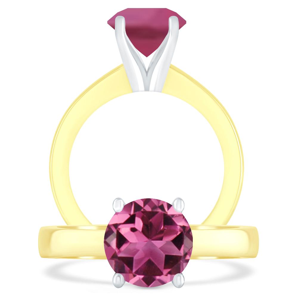 Yellow Gold - Pink Tourmaline