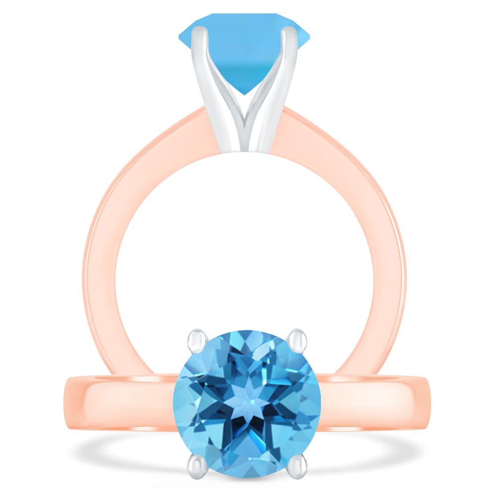 Rose Gold - Blue Topaz