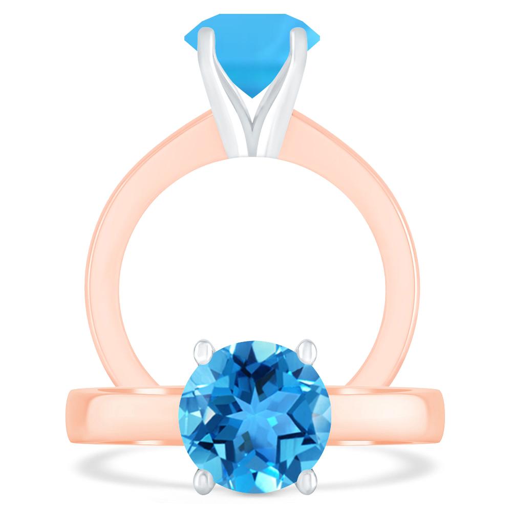 Rose Gold - Blue Topaz