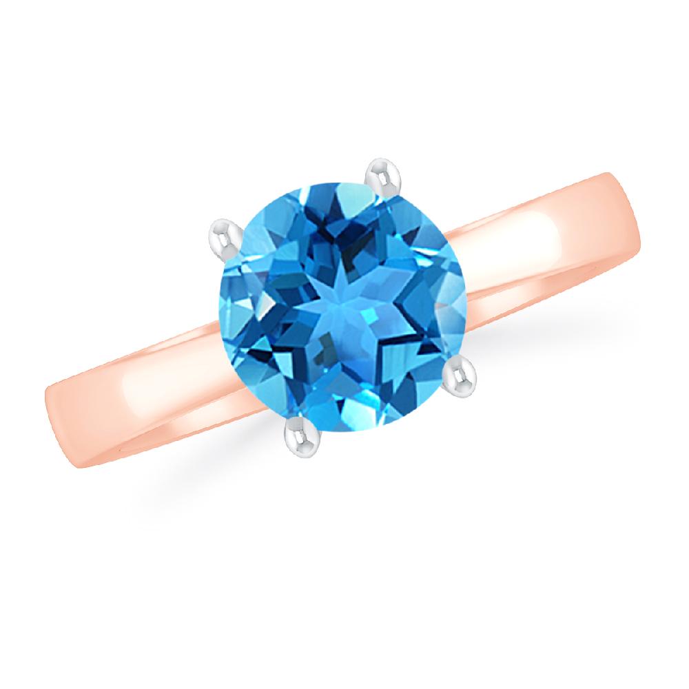 Rose Gold - Blue Topaz