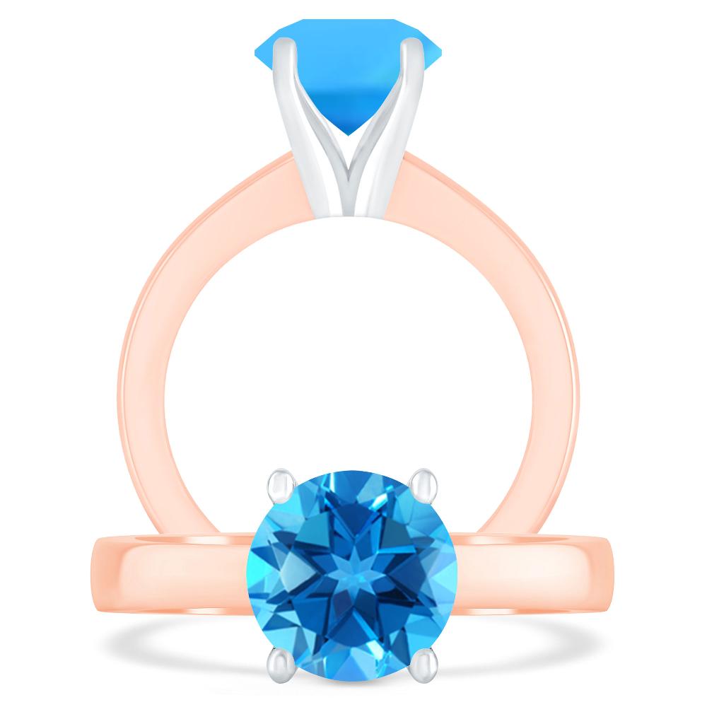 Rose Gold - Blue Topaz