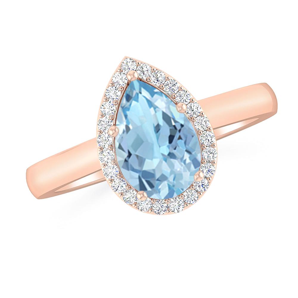 Rose Gold - Aquamarine