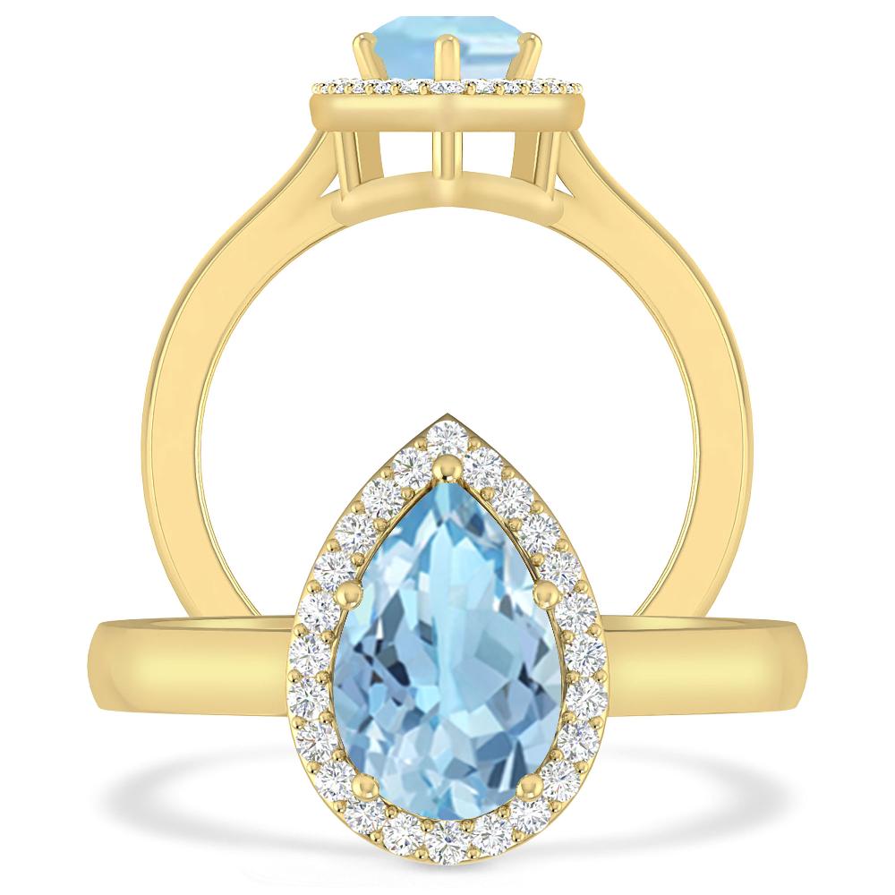 Yellow Gold - Aquamarine