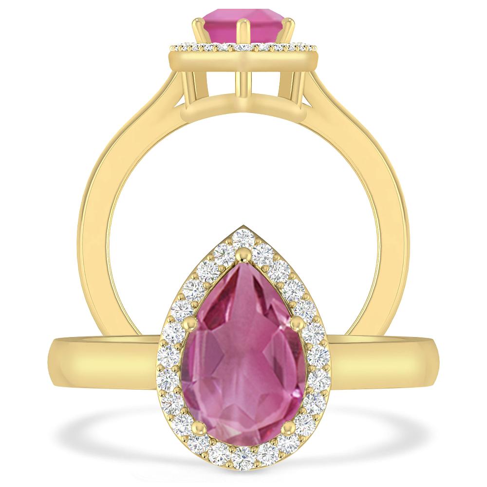 Yellow Gold - Pink Tourmaline