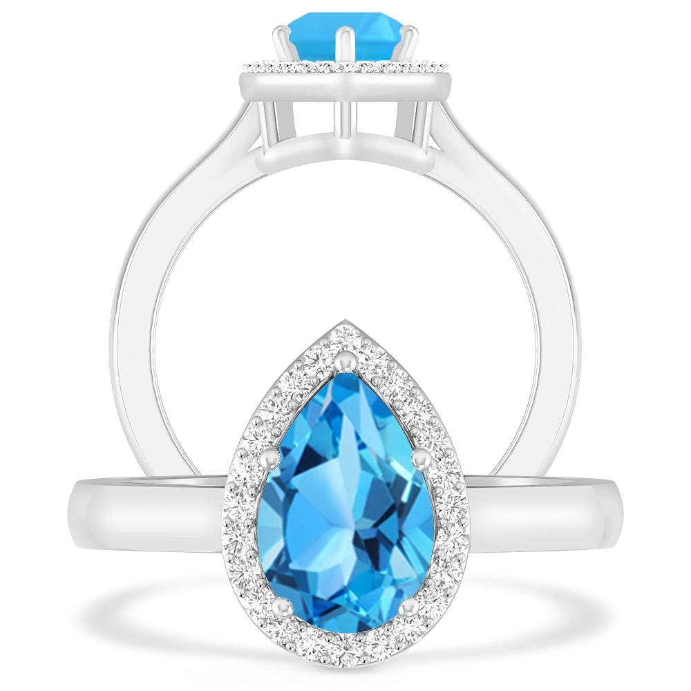 White Gold - Blue Topaz