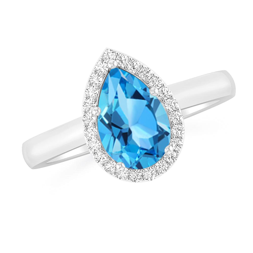 White Gold - Blue Topaz