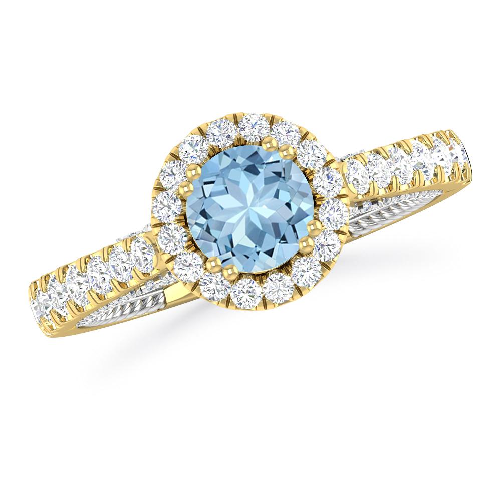 Yellow Gold - Aquamarine