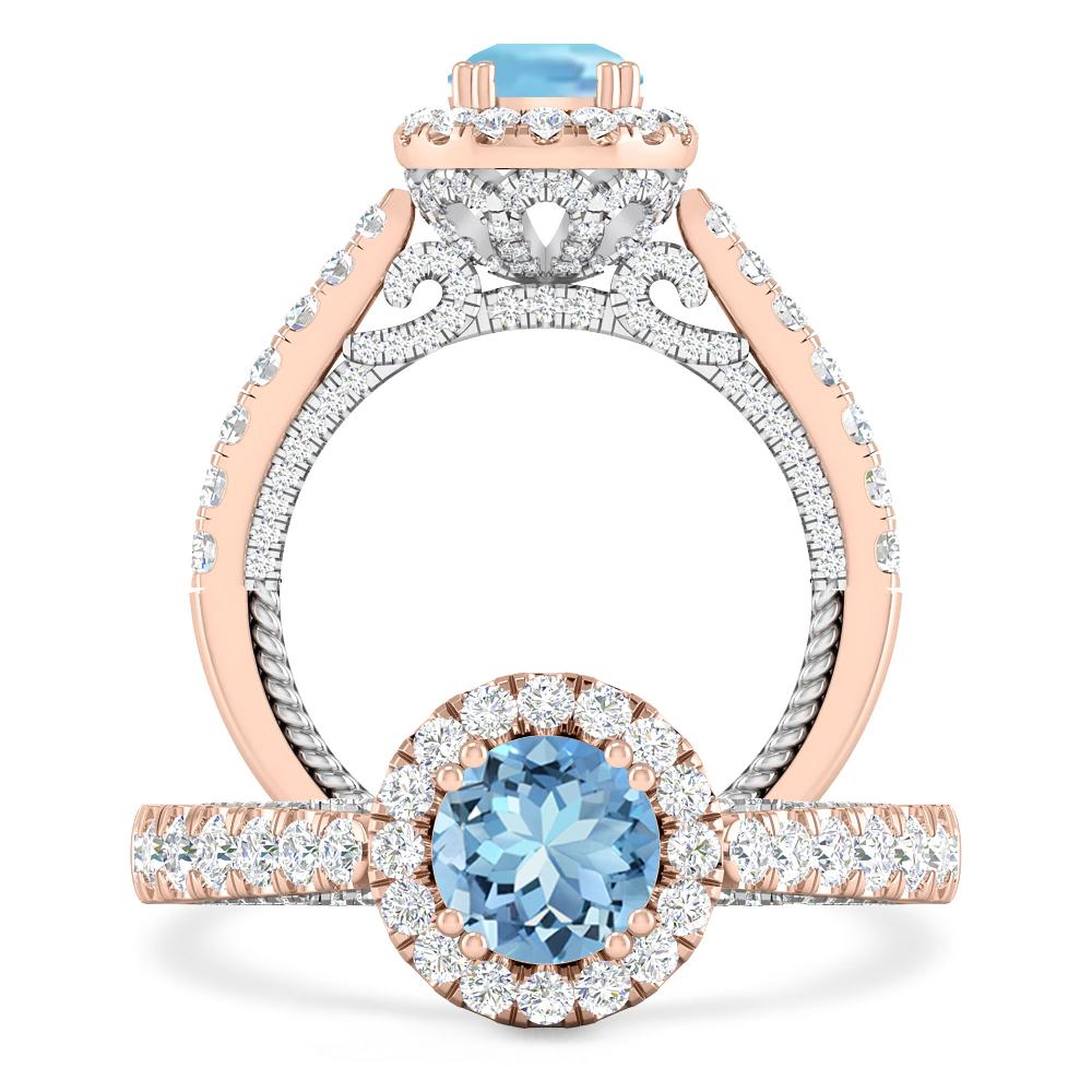 Rose Gold - Aquamarine