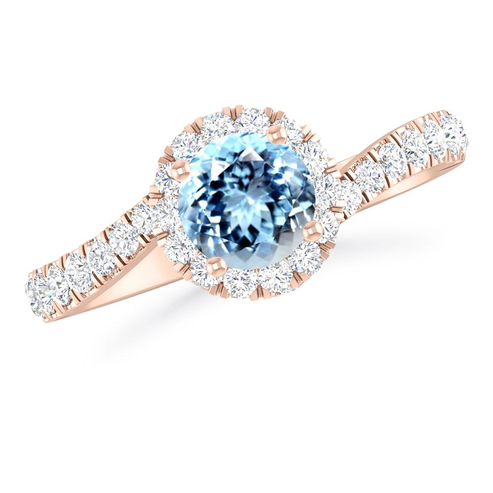 Rose Gold - Aquamarine