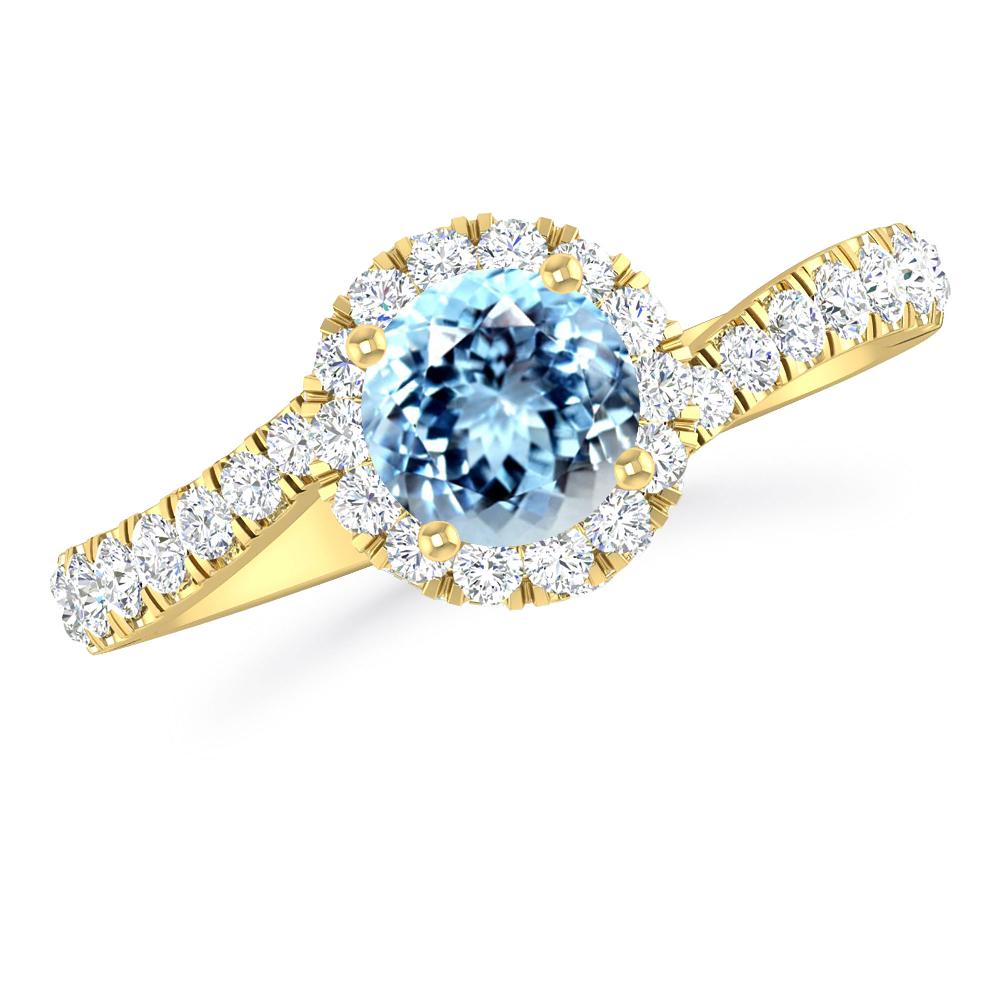Yellow Gold - Aquamarine