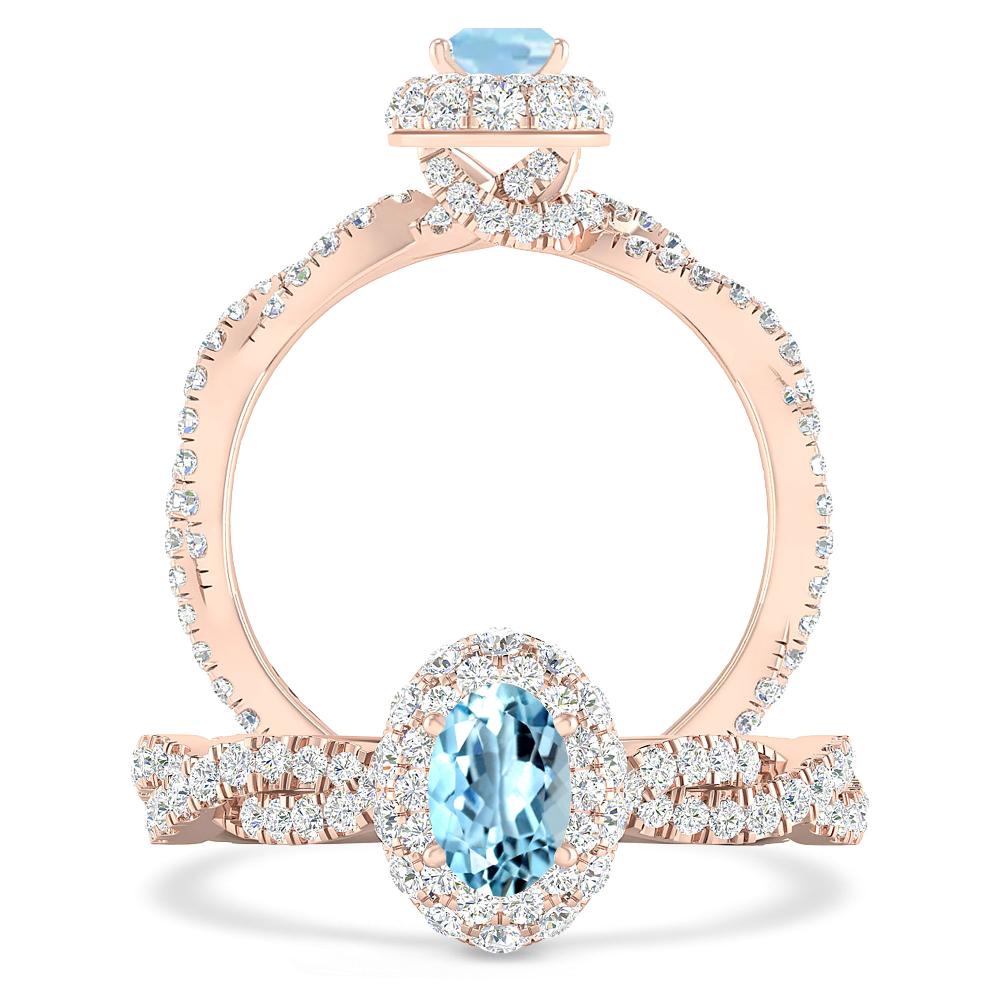 Rose Gold - Aquamarine