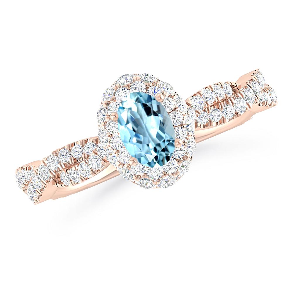 Rose Gold - Aquamarine