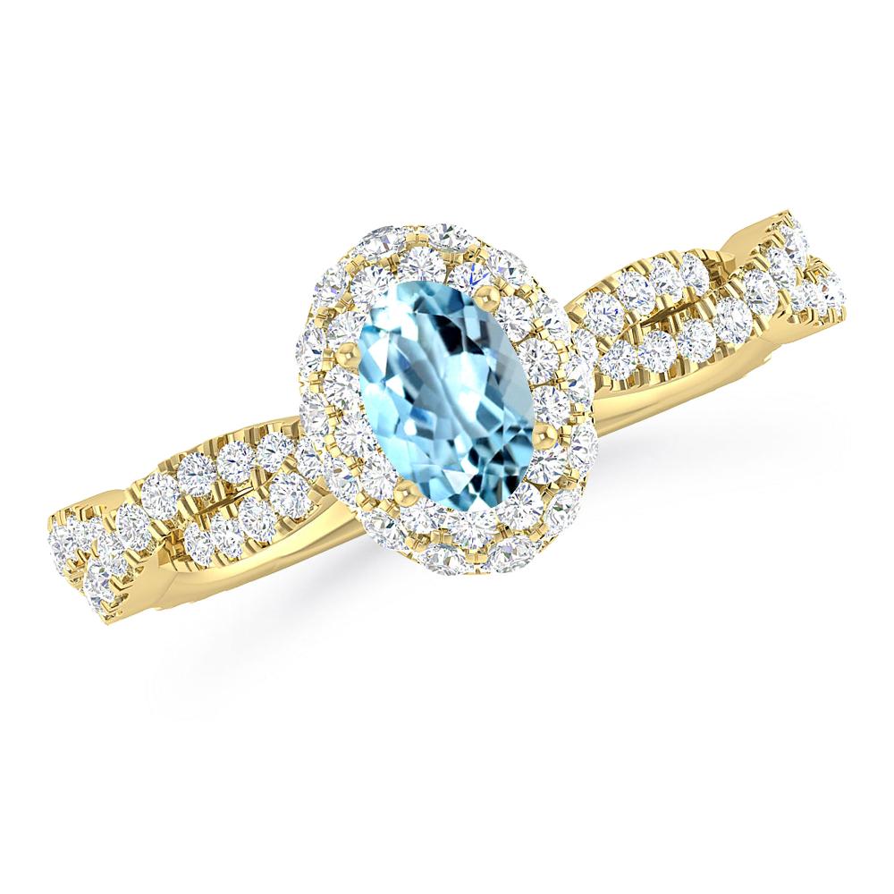 Yellow Gold - Aquamarine